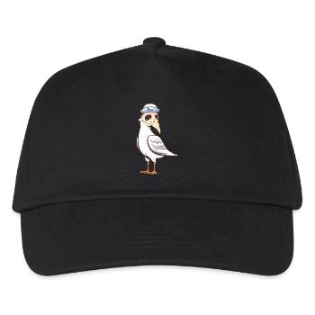 maritim Halloween Möwe Möwen Matrose - Kinder Basecap - Schwarz - Vorne