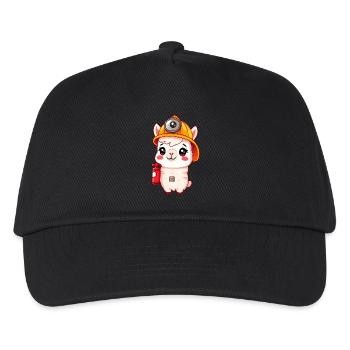 Sicherheit First Alpaka-Feuerwehrmann - Kinder Basecap - Schwarz - Vorne