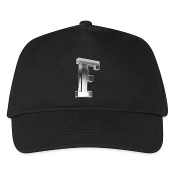 Chrome ,, F " Metallic - Kinder Basecap - Schwarz - Vorne