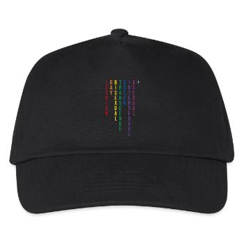 LGBTQIA+ Rainbow Lettering Gender - Kids’ Baseball Cap - black - Front