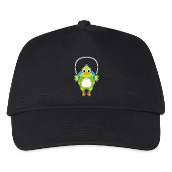 Papagei Seilspringen Springseil Fitness - Kinder Basecap - Schwarz - Vorne