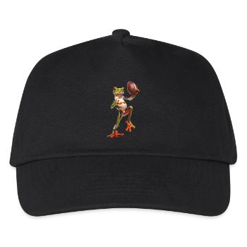 Laubfrosch Fußball - Kinder Basecap - Schwarz - Vorne