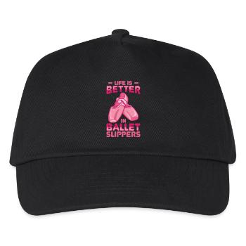 Life Is Better In Ballet Slippers - Kinder Basecap - Schwarz - Vorne
