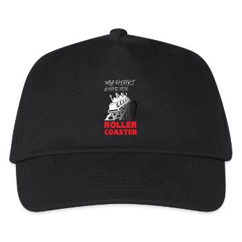 My Heart Beats for Roller Coaster - Kinder Basecap - Schwarz - Vorne