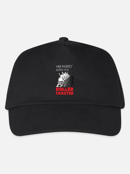 My Heart Beats for Roller Coaster - Kinder Basecap - Schwarz