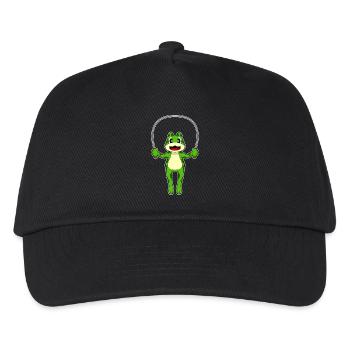 Frosch Seilspringen Springseil Fitness - Kinder Basecap - Schwarz - Vorne