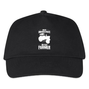 Never underestimate an old farmer - Kids’ Baseball Cap - black - Front