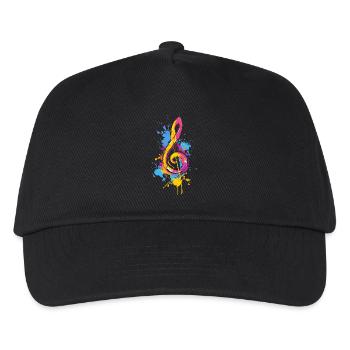 Colorful clef music lover pop art - Kids’ Baseball Cap - black - Front