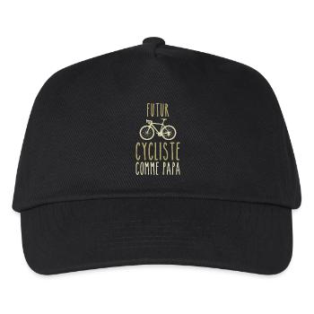 Future cyclist like dad - Kids’ Baseball Cap - black - Front