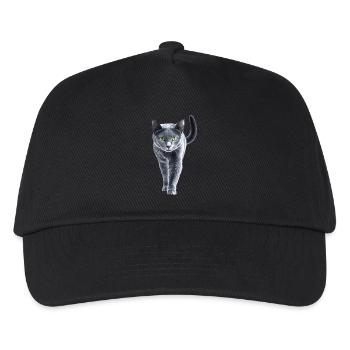 Russisch Blau - Kinder Basecap - Schwarz - Vorne