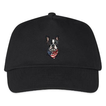 Boston Terrier - Kinder Basecap - Schwarz - Vorne