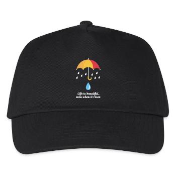 RAIN LIFE IS BEAUTIFUL - Kids’ Baseball Cap - black - Front