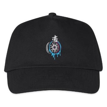 Schmelzende JDM-Felge mit Kanji – Tuning-Style - Kinder Basecap - Schwarz - Vorne