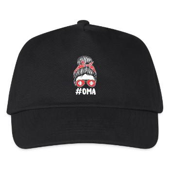 Baseballspieler Oma Großmutter Baseball - Kinder Basecap - Schwarz - Vorne