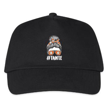 Basketballspieler Tante Basketball - Kinder Basecap - Schwarz - Vorne