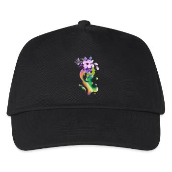 Une fille avec des fleurs Fille flottante - Casquette de baseball Enfant - noir - Devant