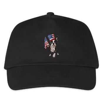 Boston Terrier - Kinder Basecap - Schwarz - Vorne