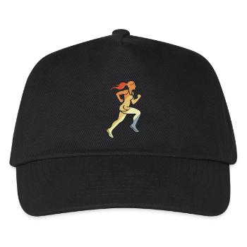 Runner Girl Retro Style - Kids’ Baseball Cap - black - Front