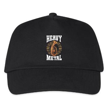 Heavy Metal Tenor Horn with Music Wreath - Kids’ Baseball Cap - black - Front