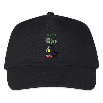 Zombee vs. Zoombee – Zombie Bee & Magnified Bee - Kids’ Baseball Cap - black - Front
