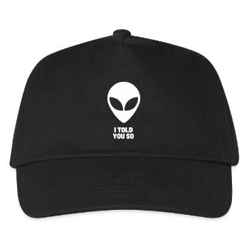 White alien - Conspiracy theory fan - Funny - Kids’ Baseball Cap - black - Front