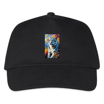 Schneeleopard | Leopard | Raubtier - Kinder Basecap - Schwarz - Vorne