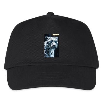 Schneeleopard | Leopard | Raubtier - Kinder Basecap - Schwarz - Vorne