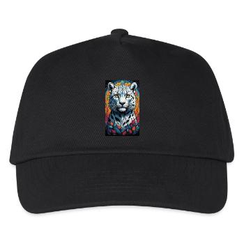Schneeleopard | Leopard | Raubtier - Kinder Basecap - Schwarz - Vorne