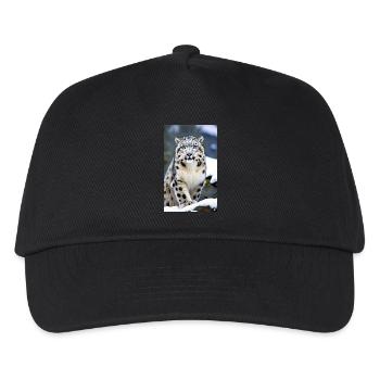 Schneeleopard | Leopard | Raubtier - Kinder Basecap - Schwarz - Vorne