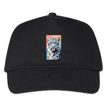 Schneeleopard | Leopard | Raubtier - Kinder Basecap - Schwarz - Vorne