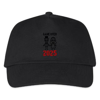 Game Over 2025 Hochzeit Ehepaar - Kinder Basecap - Schwarz - Vorne
