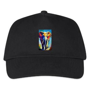 Elefant | Wildtier | Afrika | Kindermotive - Kinder Basecap - Schwarz - Vorne