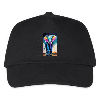 Elefant | Wildtier | Afrika | Kindermotive - Kinder Basecap - Schwarz - Vorne