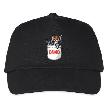 Waschbär David - Kinder Basecap - Schwarz - Vorne