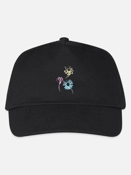 Bunte Blumen der Freundschaft - Kinder Basecap - Schwarz