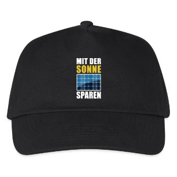 Mit der Sonne sparen - Photovoltaik - Solarenergie - Kinder Basecap - Schwarz - Vorne