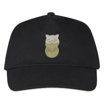 Verspielte Katzenmotive  - Kinder Basecap - Schwarz - Vorne
