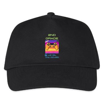 Stufe der 2. Klasse freigeschaltet - Kinder Basecap - Schwarz - Vorne