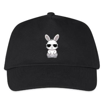Cooler Hase mit Sonnenbrille - Kinder Basecap - Schwarz - Vorne