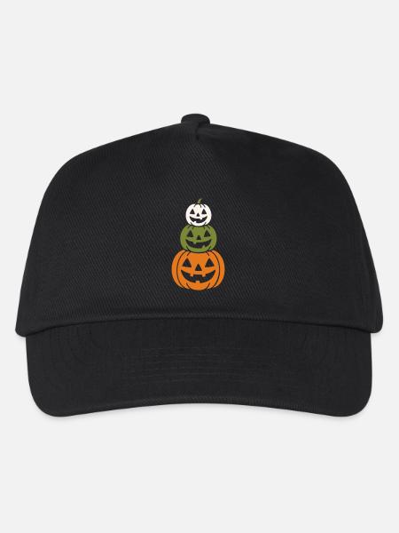 Halloween Kürbislaternen Motiv - Kinder Basecap - Schwarz