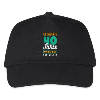 Funny 40th Birthday Gift Birthday Shirt - Kids’ Baseball Cap - black - Front