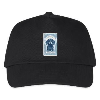 Tarot Xmas Card – Angel Dachshund “The Helper” - Kids’ Baseball Cap - black - Front