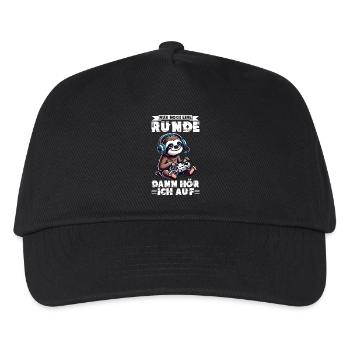 Nur Noch Eine Runde Dann Hör Ich Auf Faultier - Kinder Basecap - Schwarz - Vorne