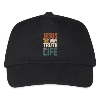 Jesus Der Weg Die Wahrheit Das Leben - Kinder Basecap - Schwarz - Vorne