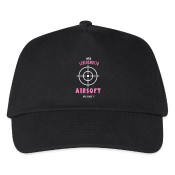 Airsoft Airsofterin Spieler Softairspiel Air-Soft - Kinder Basecap - Schwarz - Vorne