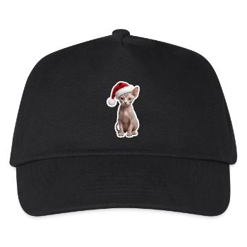Sphinx Cat - Cozy at Christmas - Kids’ Baseball Cap - black - Front
