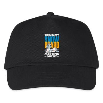 Snowboarding Snowboard Meeting Chairlift - Kids’ Baseball Cap - black - Front