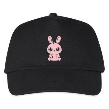 Kawaii Hase Rosa Große Augen Süß - Kinder Basecap - Schwarz - Vorne