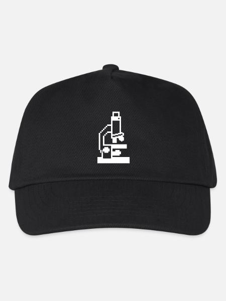 Pixel Mikroskop 8-Bit Labor - Kinder Basecap - Schwarz
