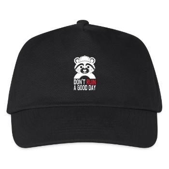Panda Spruch Dont Ruin a Good Day - Kinder Basecap - Schwarz - Vorne